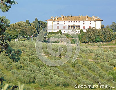 Artimino, Tuscany, Italy, Villa Medicea Firenze Ferdinanda, view. Editorial Stock Photo