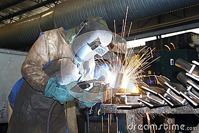 Artisan arc welding Stock Photo