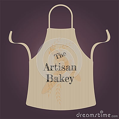 Artisan Bakery Apron Vector Logo with editable text on a gradient background Stock Photo