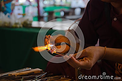 Artisan glass fusing market, workshop and sales Stock Photo