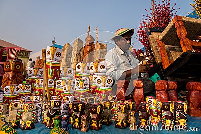 Artisan making handicraft toys Editorial Stock Photo