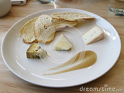 Artisanal Cheese Plate Stock Photo