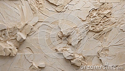 Artisanal Impressions: Chiseled Limestone Texture Showcase. AI generate Stock Photo