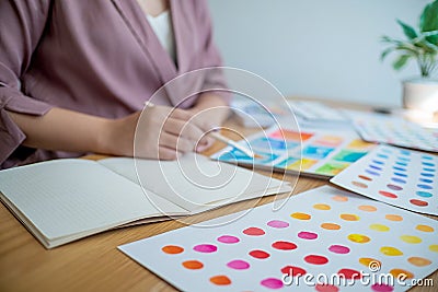 Artist Creative Designer drawing with artistic tool. Stock Photo