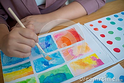 Artist Creative Designer drawing with artistic tool Stock Photo