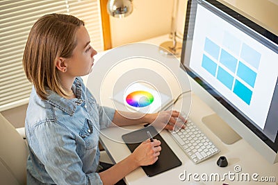 Artist Creative designer.web development.work with color.flane Illustrator Graphic skill concept Stock Photo