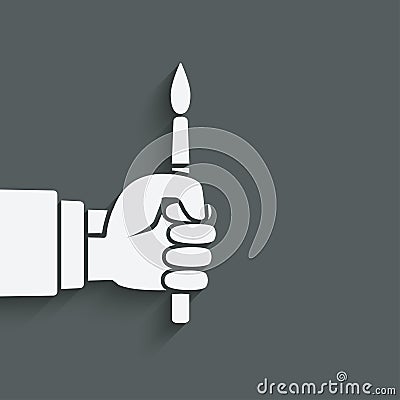 Artist hand with brush Vector Illustration