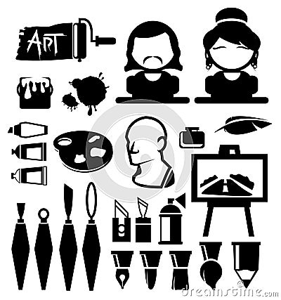 Artist icons Vector Illustration