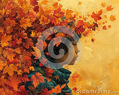 Artist lost in an autumn reverie Stock Photo