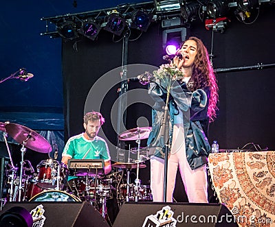 Artist Naaz in public free concert in Rotterdam Editorial Stock Photo