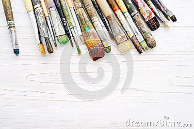 Artist paint brushes closeup Stock Photo