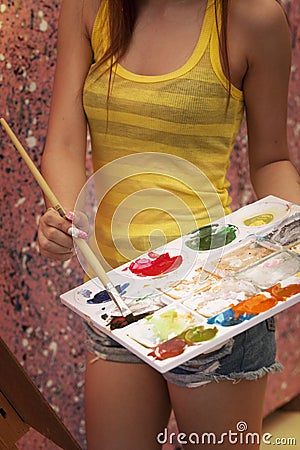 Artist girl Stock Photo