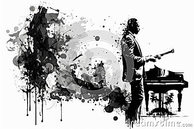 Artist performing jazz in open air setting Stock Photo
