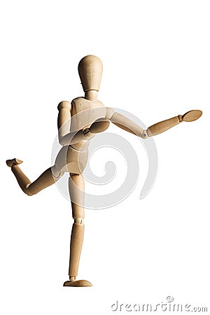 Artist's mannequin posed as if running Stock Photo