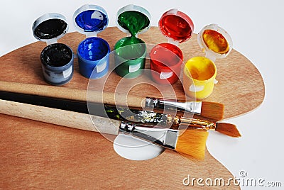 Artist's wooden palette Stock Photo