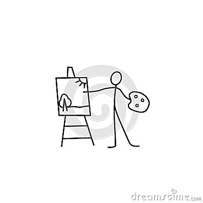 Artist stick figure Stock Photo