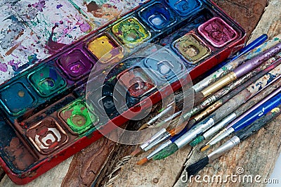 Artist tools of the trade Stock Photo