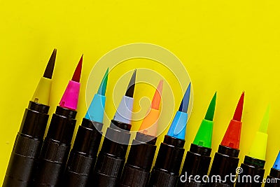 Artist watercolor calligraphy brush Stock Photo