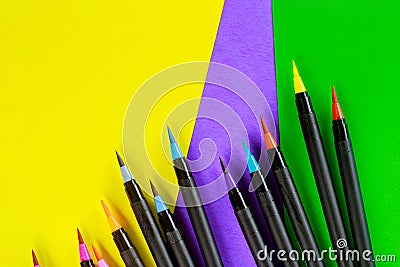 Artist watercolor calligraphy brush Stock Photo