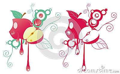 Artistic apple background Vector Illustration