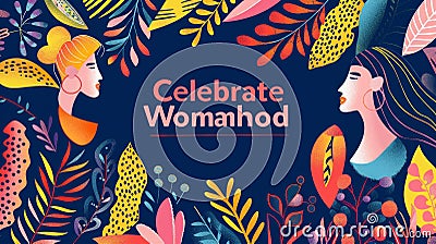 Artistic Banner Celebrating Femininity and Womanhood Stock Photo