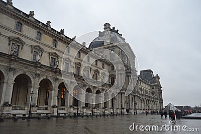 Artistic and beautiful and famous Louvre Museum in Paris France Editorial Stock Photo