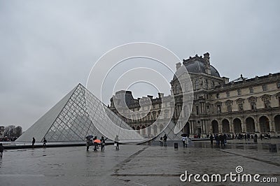 Artistic and beautiful and famous Louvre Museum in Paris France Editorial Stock Photo