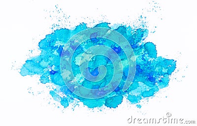 Artistic blue cyan watercolor background Stock Photo