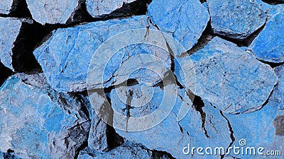 Artistic blue lizard on boulders Stock Photo