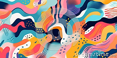 geometric trendy spot design trend texture creative abstract illustration print. Generative AI. Cartoon Illustration