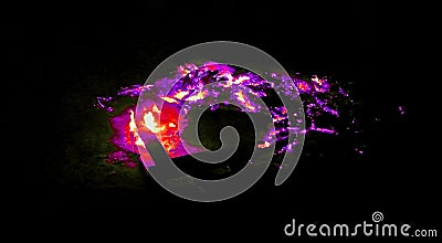 Artistic red and purple glowing embers Stock Photo