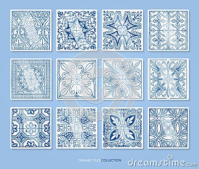 Artistic ceramic tiles set Stock Photo