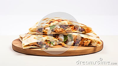 Artistic Chicken Quesadilla Platter With Orientalist Influences Stock Photo