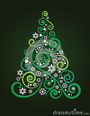 Artistic Christmas tree Vector Illustration