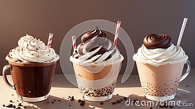 Artistic Coffee Cup Sleeve for National Coffee Milkshake Day.AI Generated Stock Photo