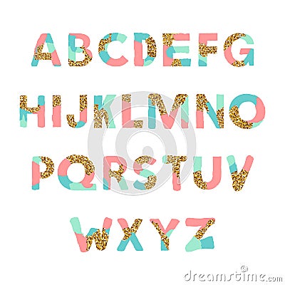 Artistic colorful unique font . Vector illustration Vector Illustration