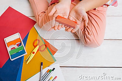 Artistic creation. Early child education Stock Photo