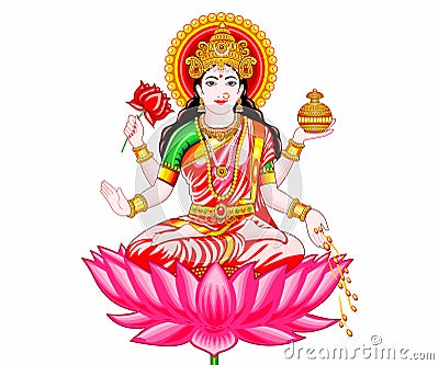 artistic creative godess laxmi ji Vector Illustration