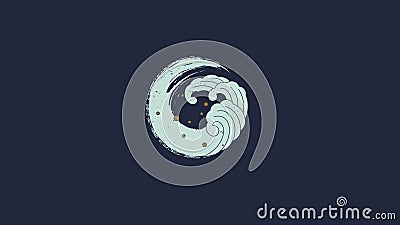 Artistic creative painted circle wave with East Asian traditional style Vector Illustration