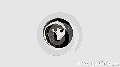 Artistic creative painted circle wave with East Asian traditional style Vector Illustration