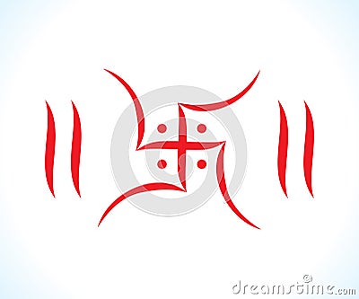 Artistic creative red religious hindu symbol Vector Illustration