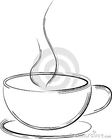 Artistic cup of coffee Vector Illustration