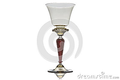 artistic decorated wine crystal glass isolated on white background horizontal Stock Photo