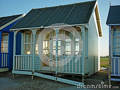 Artistic design on a Beach Hut, Sutton on Sea. Stock Photo