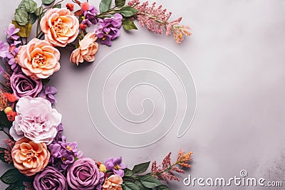 Artistic Floral Arrangement on Vintage Background Stock Photo