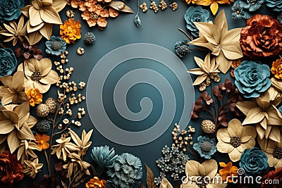 Artistic Floral Arrangement on Vintage Background GenerativeAI Stock Photo