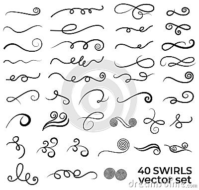 Artistic Flourishes: Vector Swirls Set for Creative Enhancement Vector Illustration