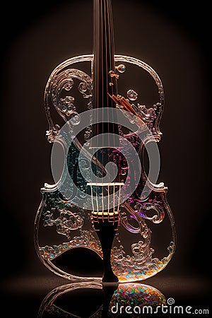 Artistic glass violin Stock Photo