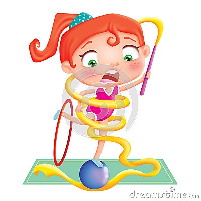 Artistic gymnastics Cartoon Illustration