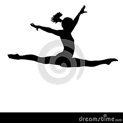 gymnastics silhouette gymnast woman artistic split doing jumping dreamstime illustration clip turnen dancing clipart zeichnungen zeichnung tnzerin suit gymnastic drawing